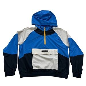 Under Armour Colorblock Hooded Anorak Jacket‎ Pullover Pocket Blue Black Small